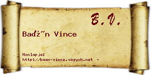 Baán Vince névjegykártya