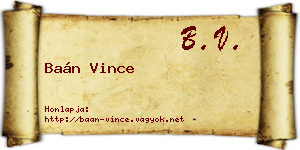 Baán Vince névjegykártya